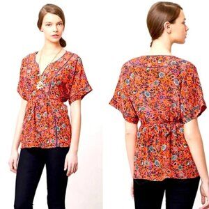 Anthropologie Maeve Maes Silk Kimono Top, XL